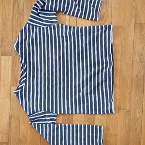 Levi's Gray & White Striped Cotton Tshirt